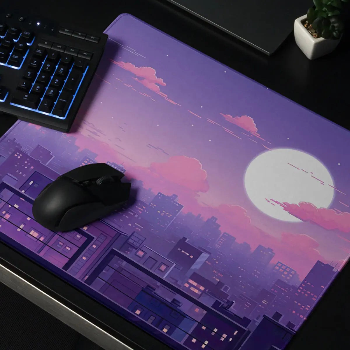 Cute Anime Mouse Pads,Japanese Street Mousepad Kawaii Cat Gaming Desk Mat  XXL Extended Mouse Pad with Stitched Edges Aesthetics Scenery Village/City  Large Keyboard Mat for Office Home Work - Walmart.com