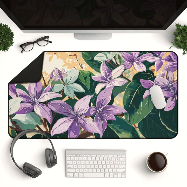 Home Decor - Purple Crown Flower Desk Mat - Kaladyn Designs