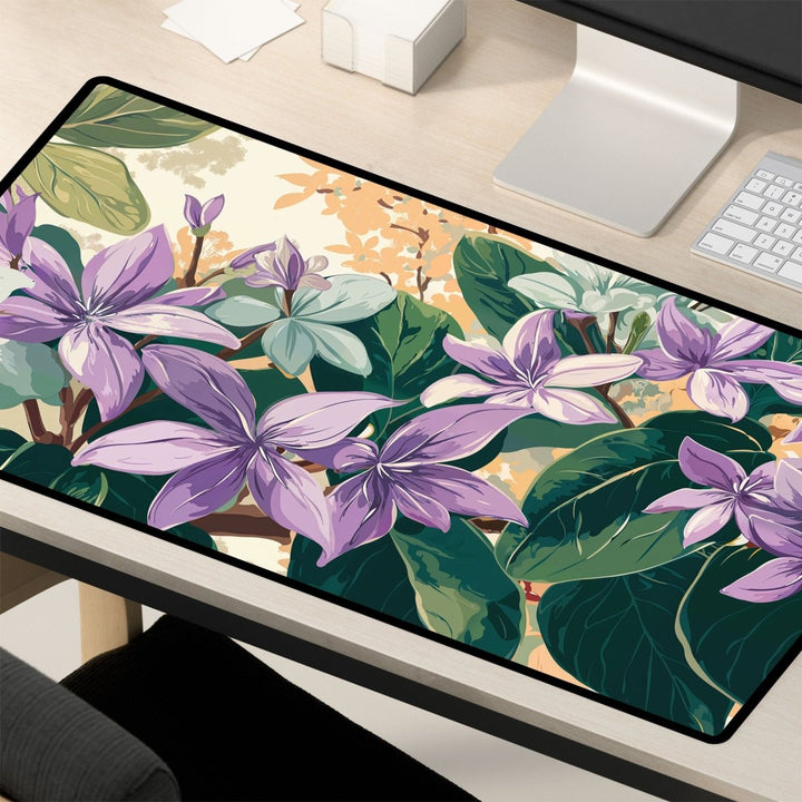 Home Decor - Purple Crown Flower Desk Mat - Kaladyn Designs